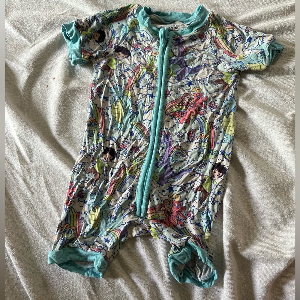 Dragon tails short sleeve zip up one piece